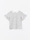 Crew Neck Striped Short Sleeve Girl T-Shirt